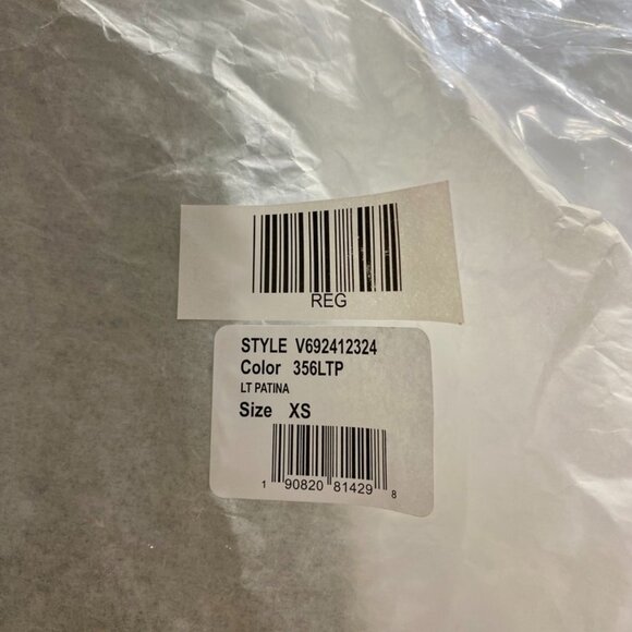 Vince SHAPED COLLAR SILK BLOUSE 100% Silk Satin, Lt Patina, Size XS, New w/Tag - Picture 2 of 5